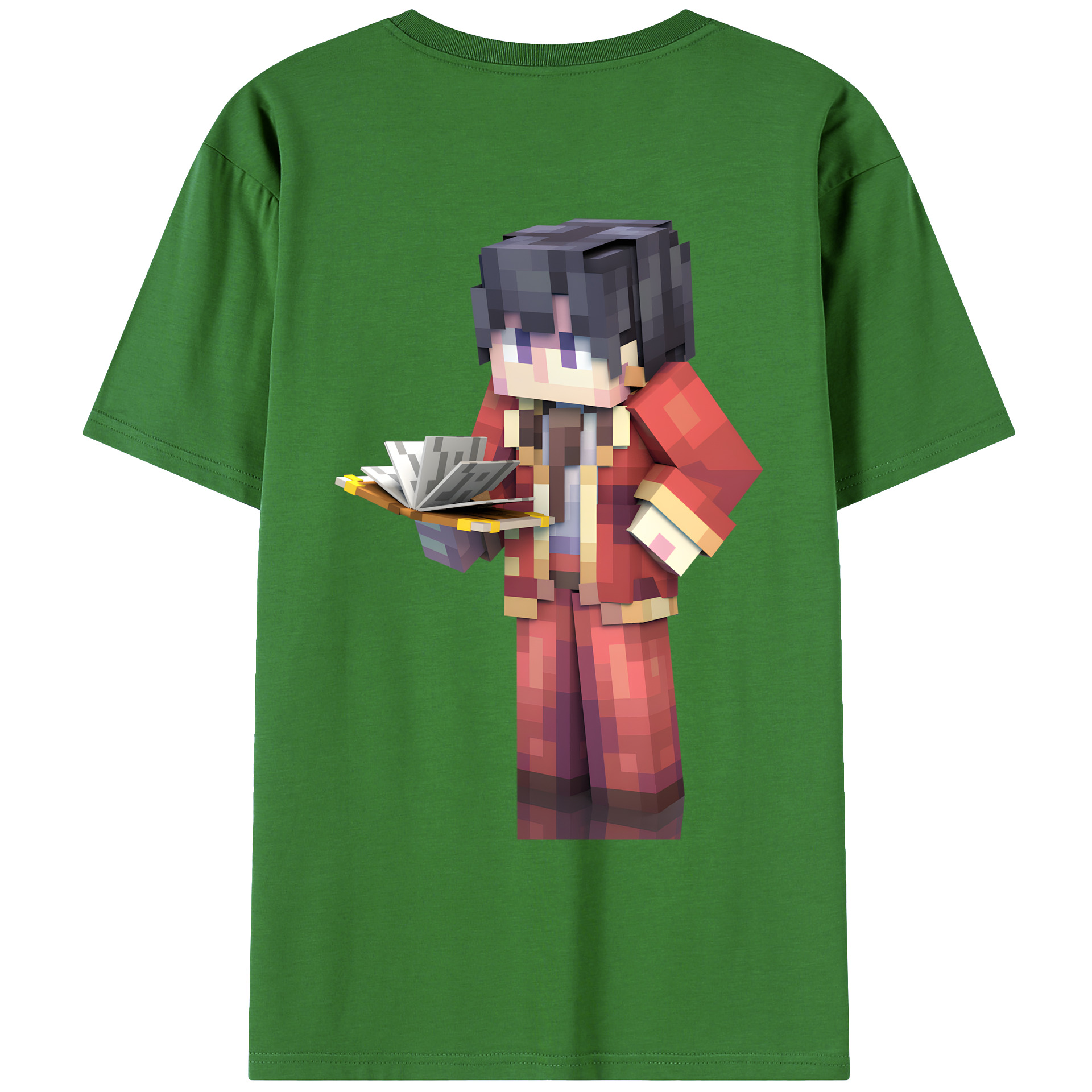 （画像用） マインクラフト ブロックの世界 Minecraft MC Block world レディース半袖Tシャツ(バックプリント)